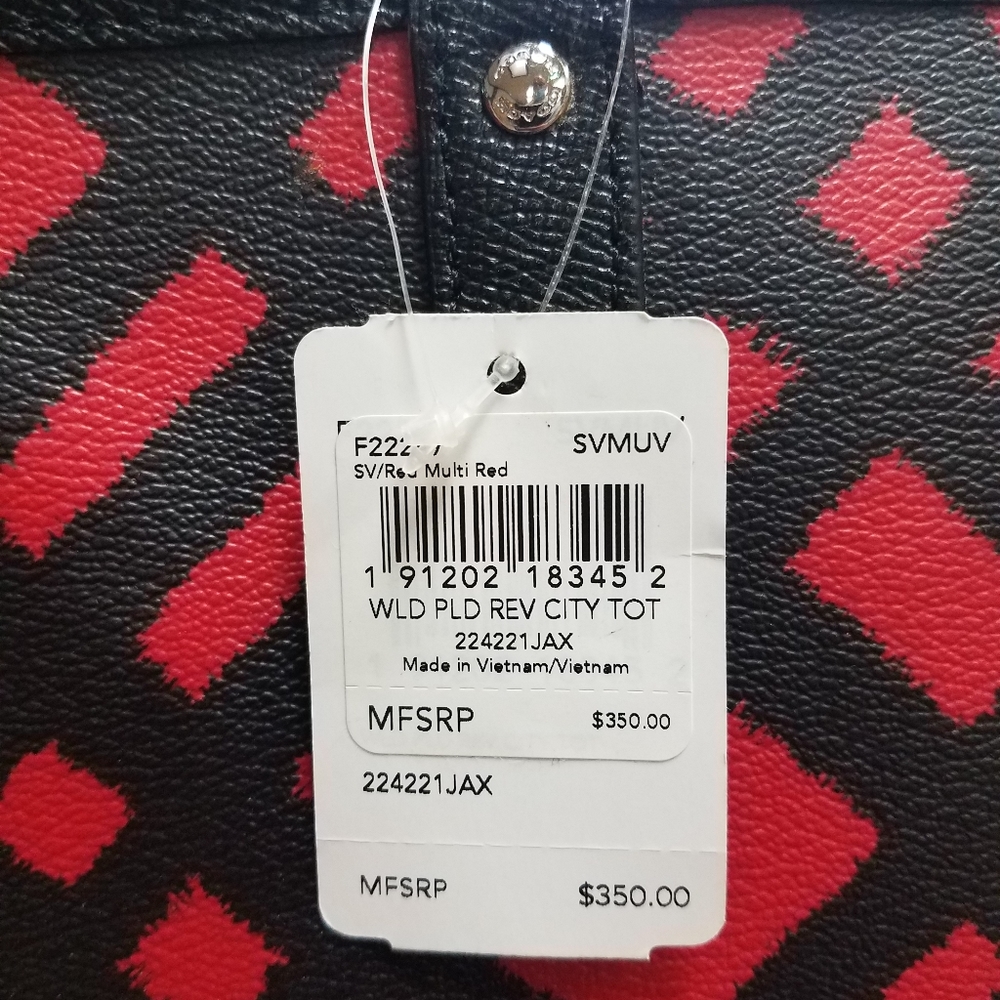 Black and Red Coach Reversible Bag with Wallet